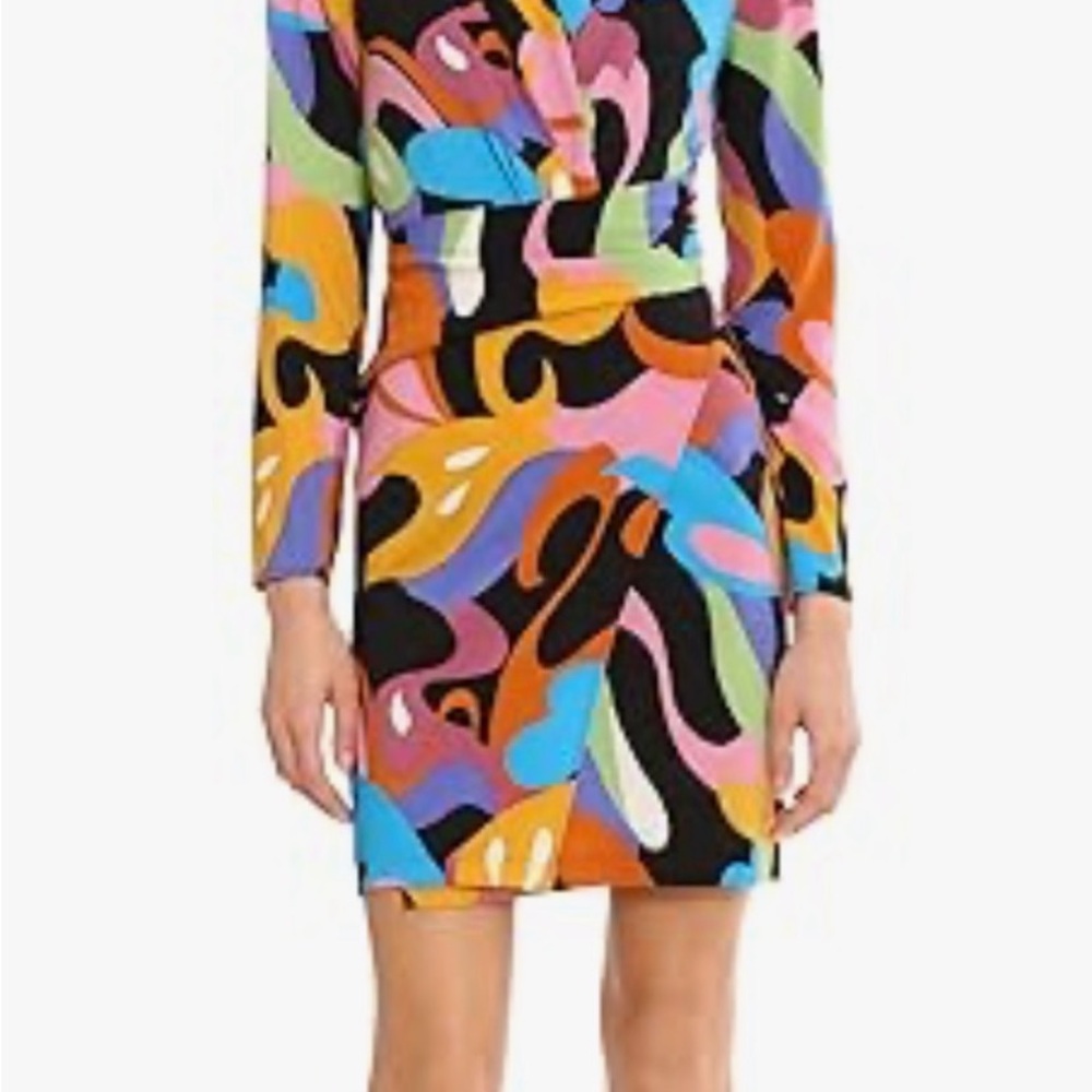 Donna Morgan Multicolor Abstract Midi Dress